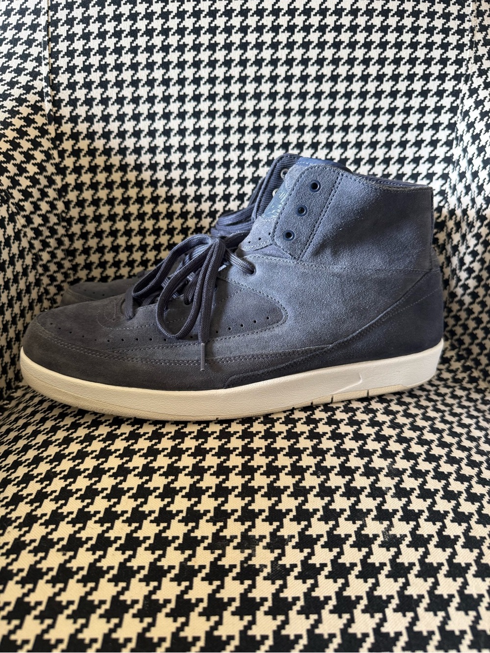 RARE Air Jordan 2 DECON Men's Navy Suede - White Sole. Size 14